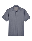 Devon & Jones CrownLux Performance Men's Address Melange Polo DG22 NAVY HEATHER Pocket